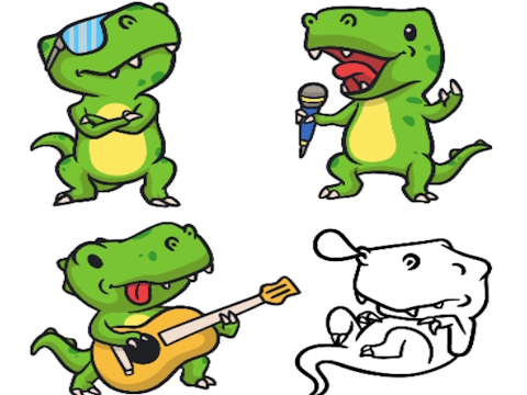 Jogo Clique e cores dinossauros  online