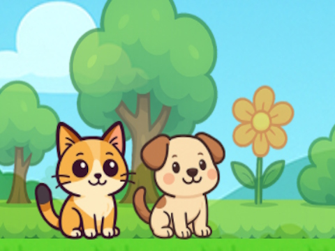 Jogo Cachorro e gato doce  online