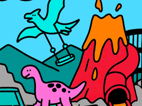 Jogo Cor por código dino parque  online