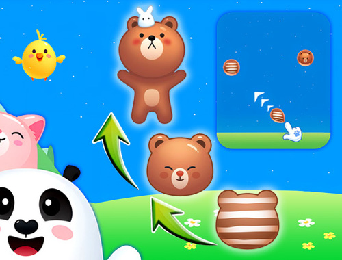 Jogo Merge de animais: atirador de bolhas  online