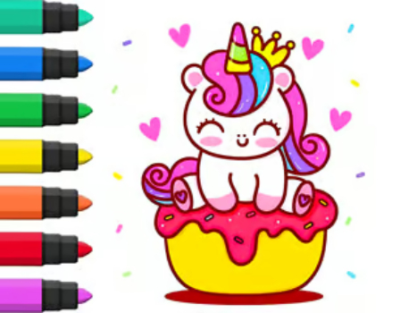 Jogo Livro para colorir: Cupcake Unicorn  online