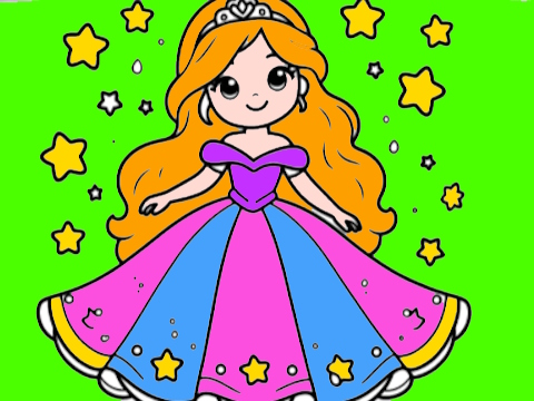Jogo Voltar para a escola Princesa para colorir livro  online