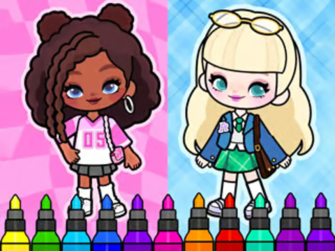 Jogo Livro para colorir: AHA World Sporty Girl  online
