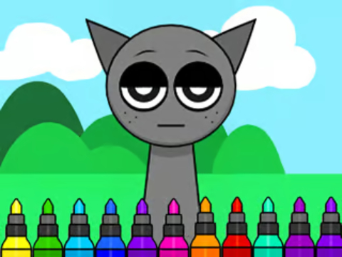 Jogo Livro para colorir: Sprunki Incredibox Gray  online