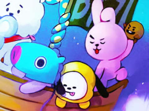 Jogo Quebra -cabeça de quebra -cabeças: bt21 amigos  online