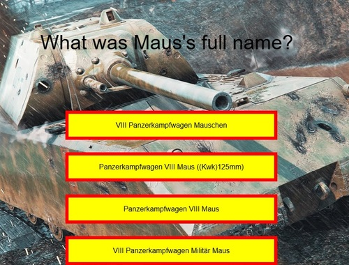 Jogo Questionário de tanque: Maus  online
