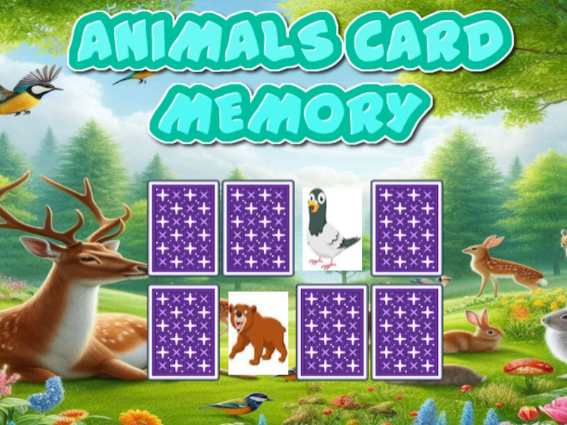 Jogo Memória de cartões de animais online
