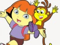 Jogo Dora o explorador para colorir diversão  online