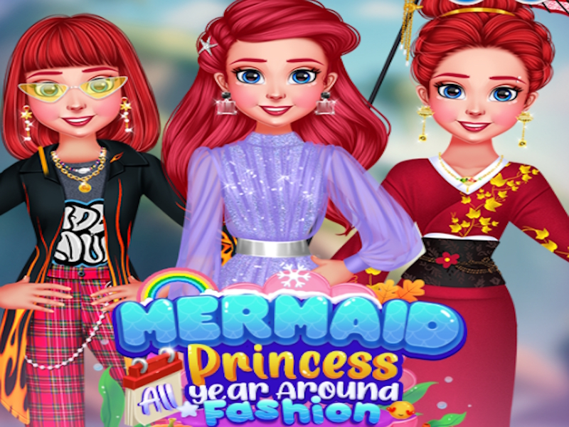 Jogo Princesa de sereia o ano todo em torno da moda online