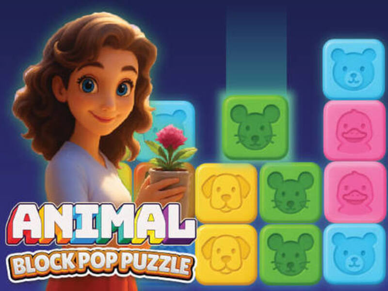 Jogo Quebra-cabeça pop de bloco de animais online