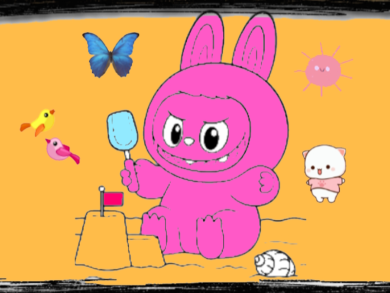 Jogo Aventura para colorir Labubu online