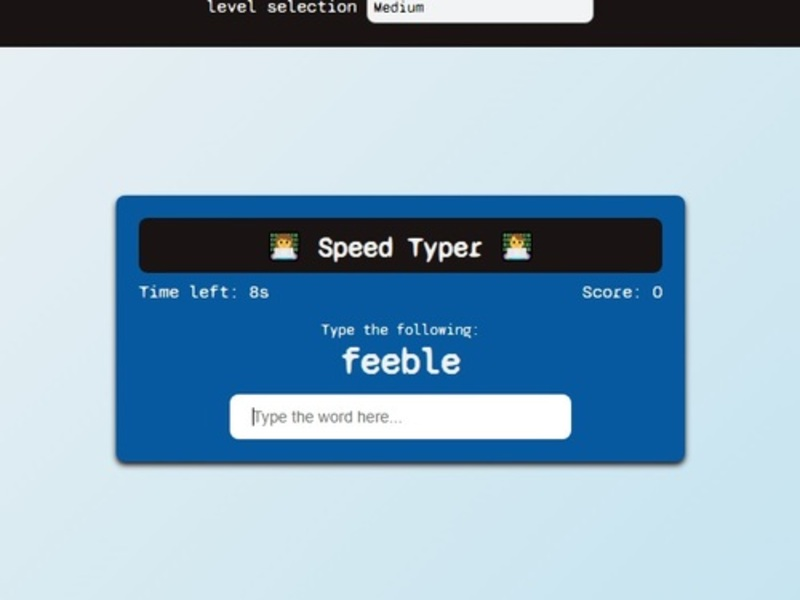 Jogo Typer de velocidade online
